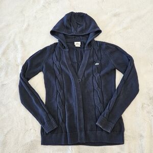 Lacoste Navy Blue Hooded Cardigan